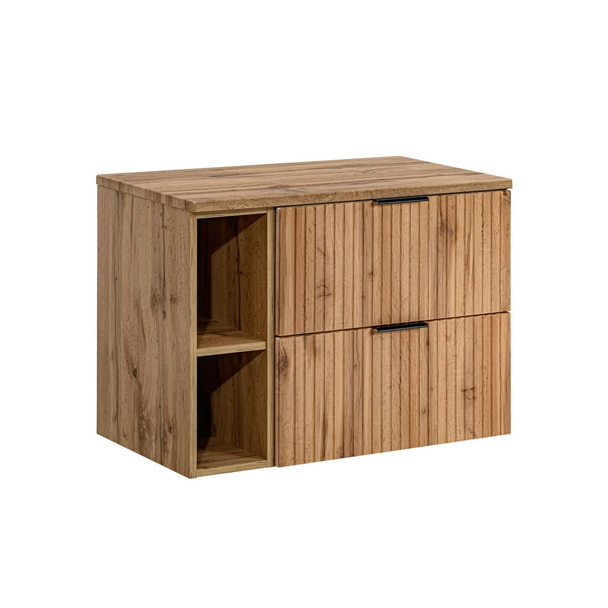 - Meuble sous-vasque 80cm 2 niches naturel