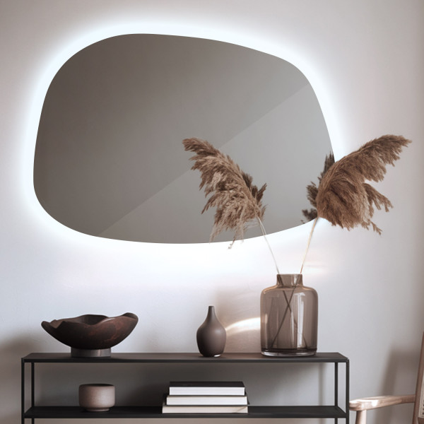 Lustro Nietypowe z Podświetleniem LED, światło zimne, 49 x 34 cm, Tulup