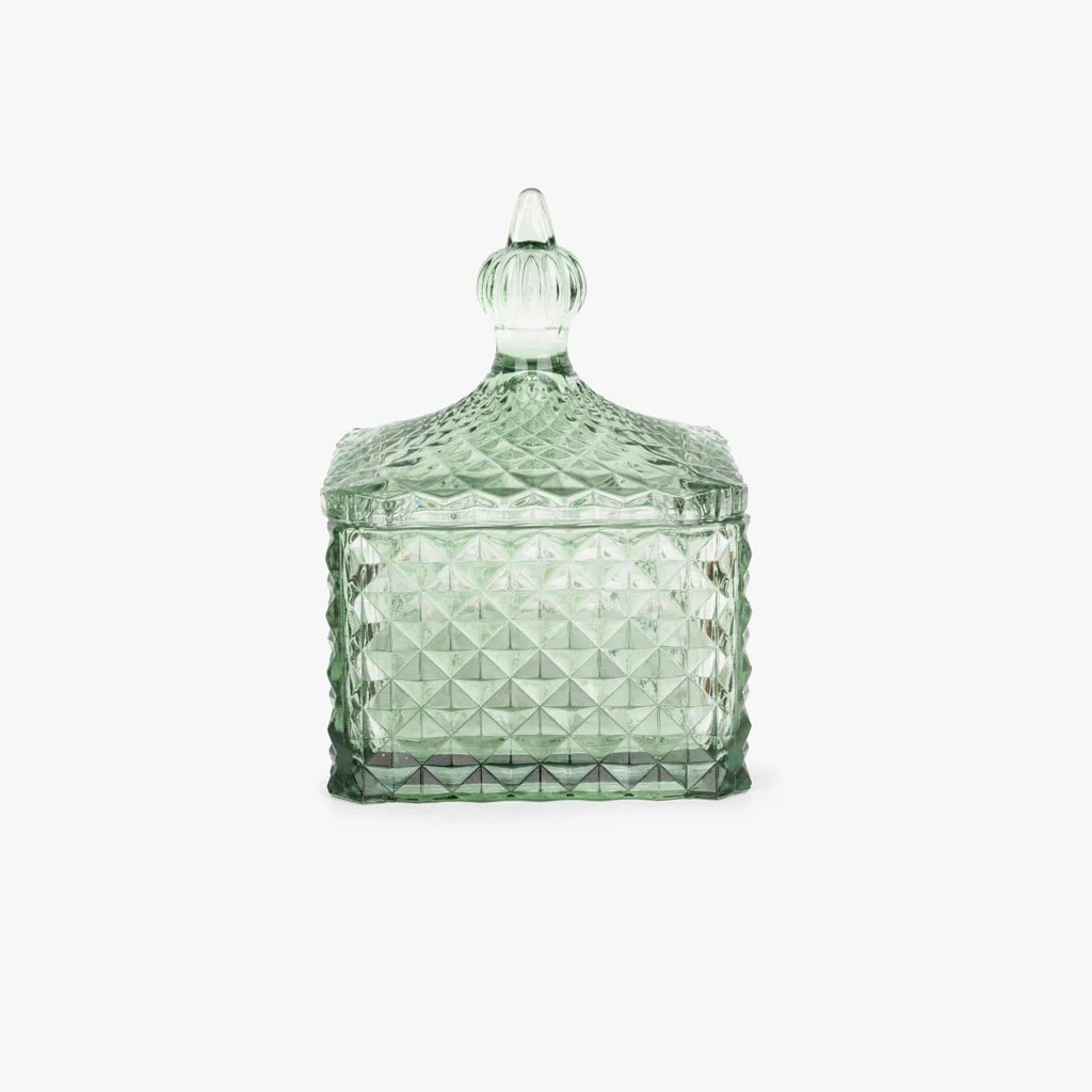 Caixa de Vidro Verde Quadrada Grande SUNRISE