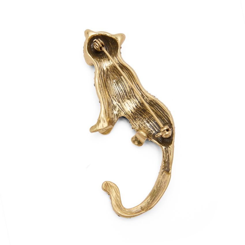 Manfield Goudkleurige cheetah broche