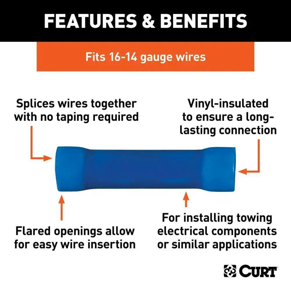 CURT Butt Connectors (16-14 Wire Gauge, 100-pk)