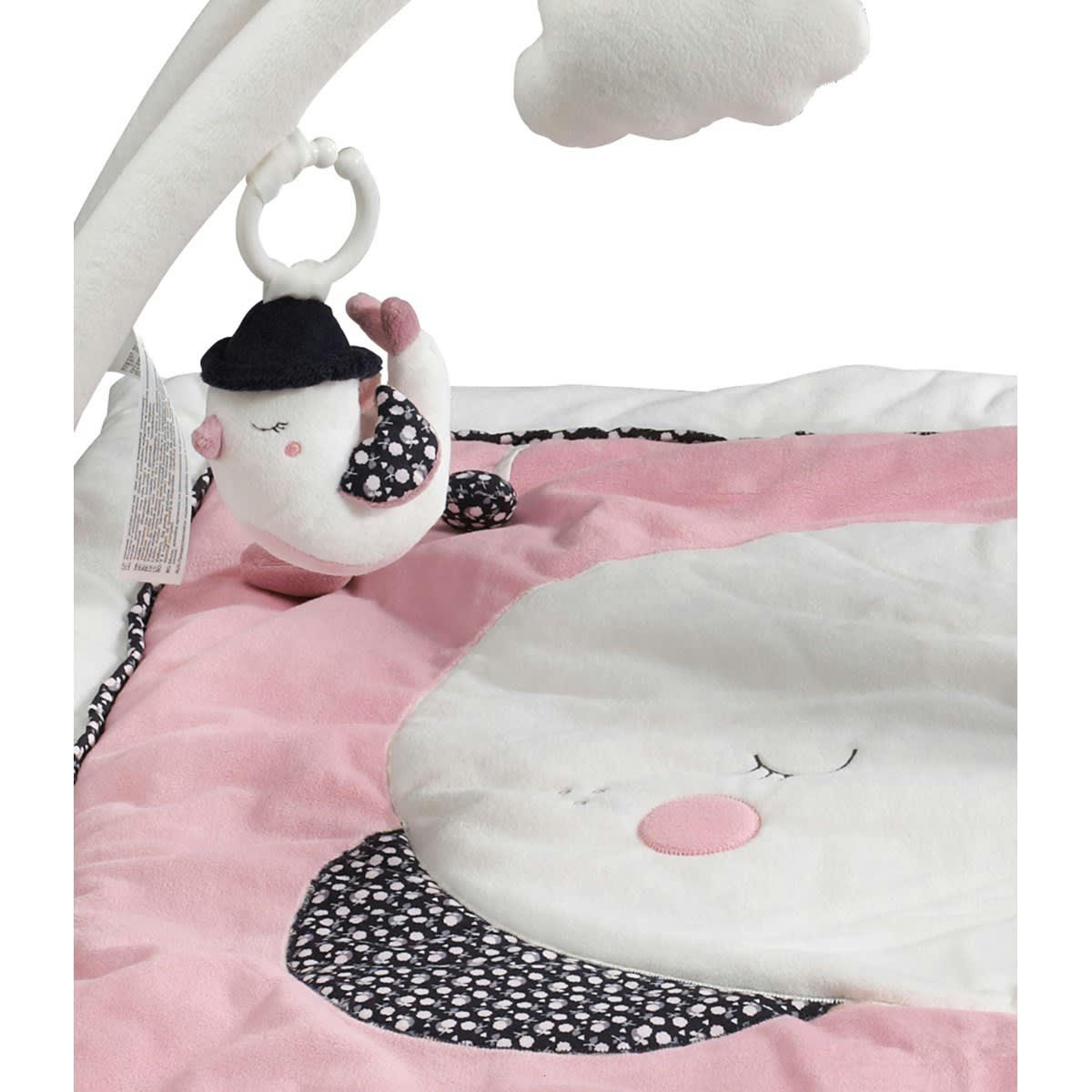 MISS FLEUR DE LUNE - Tapis d'éveil bébé Lune 77x79cm en polyester Rose