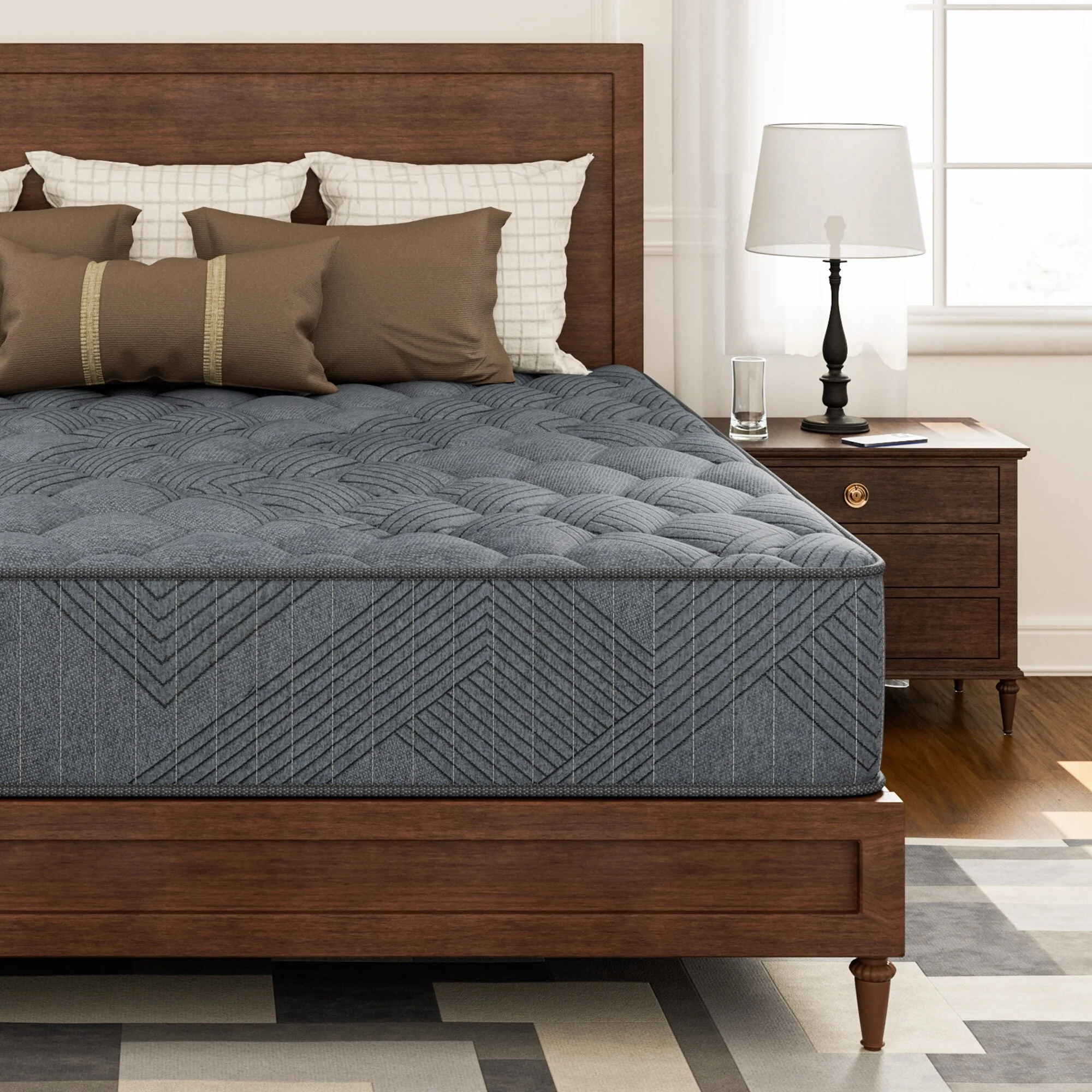 SweDrea 10in. Firm Pillow Top Gel Memory Foam Innerspring Hybrid Mattress with CertiPUR-US, SGS and OEKO-TEX Certified