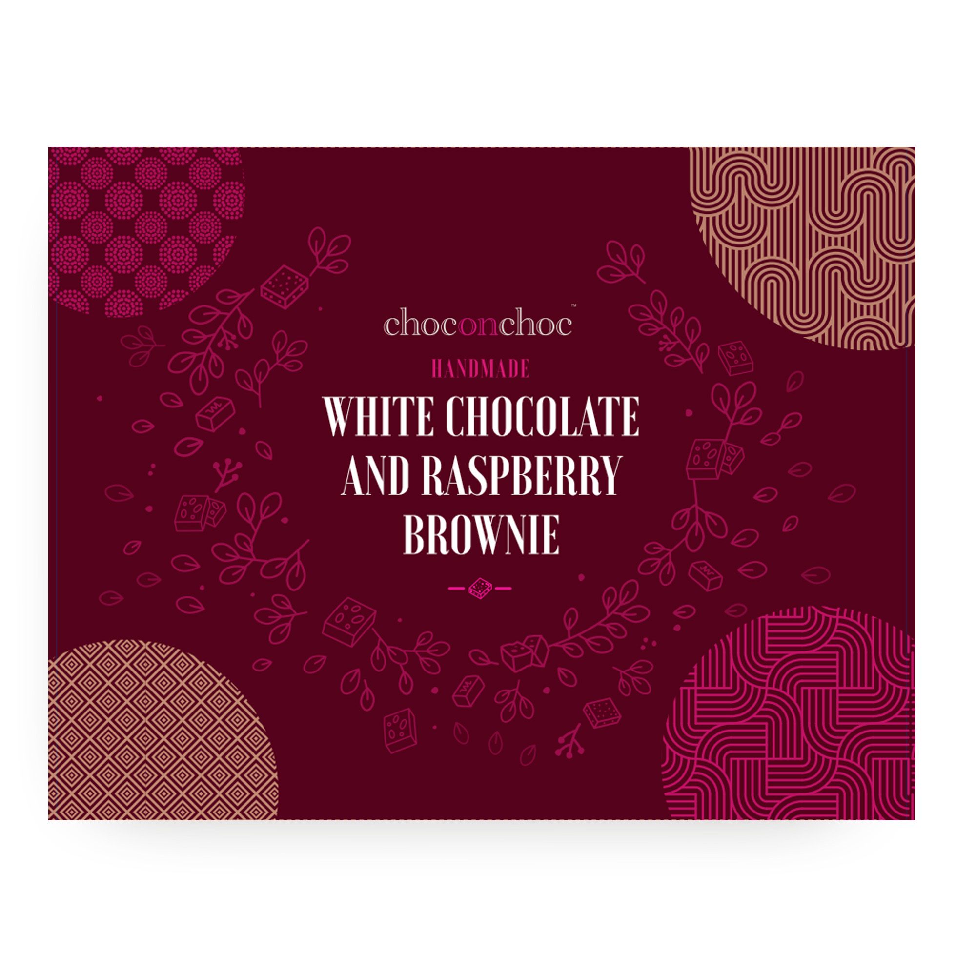 CHOC ON CHOC White Chocolate and Raspberry Brownie