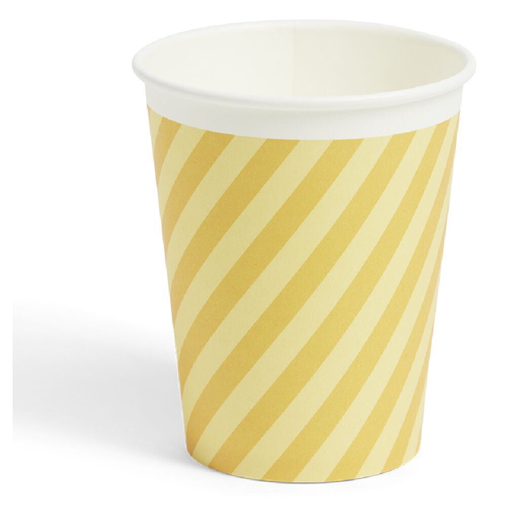 Lot de 8 gobelets rayé orange et jaune carton 24cl