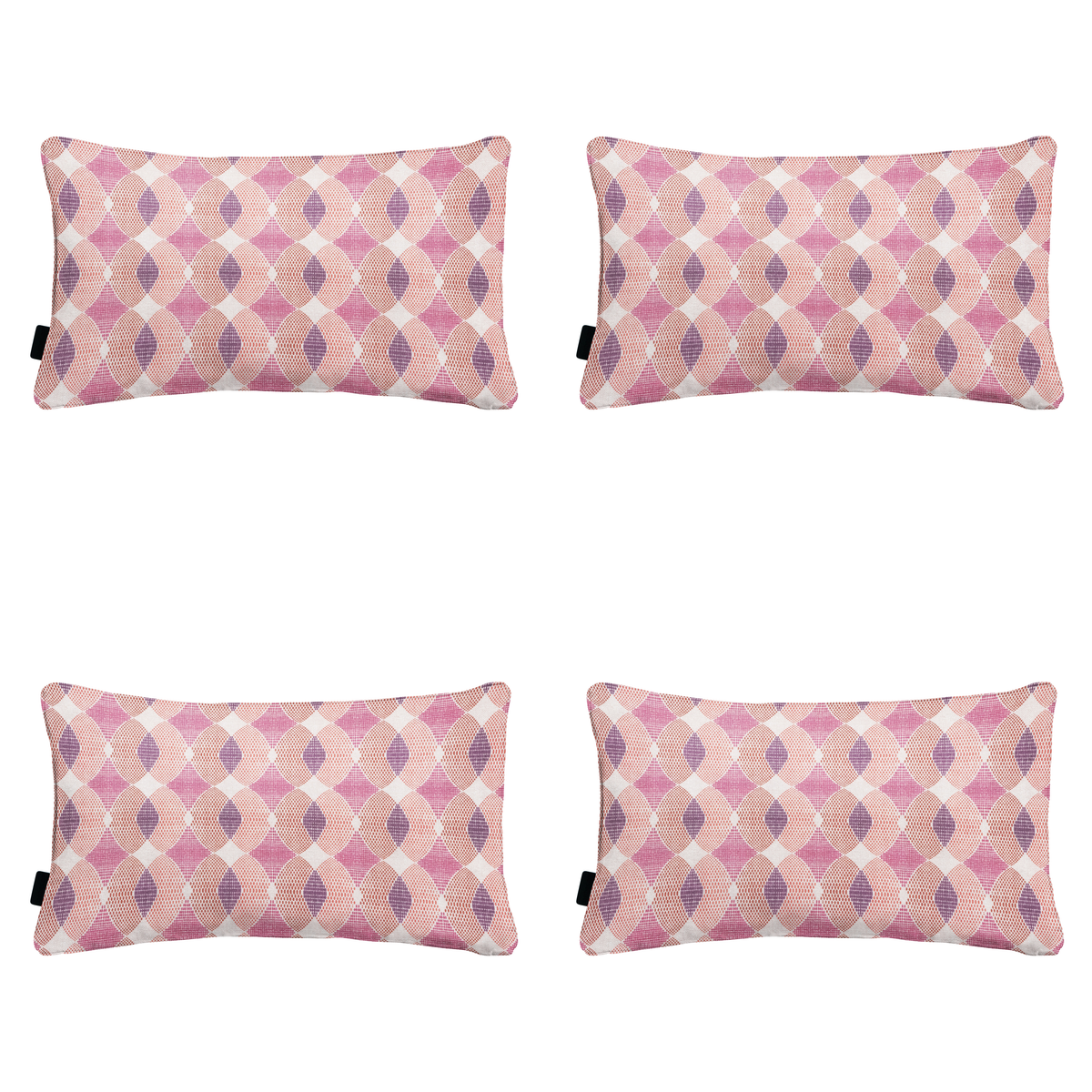 Madison sierkussen Rae - paars - 30x50x10cm - set van 4