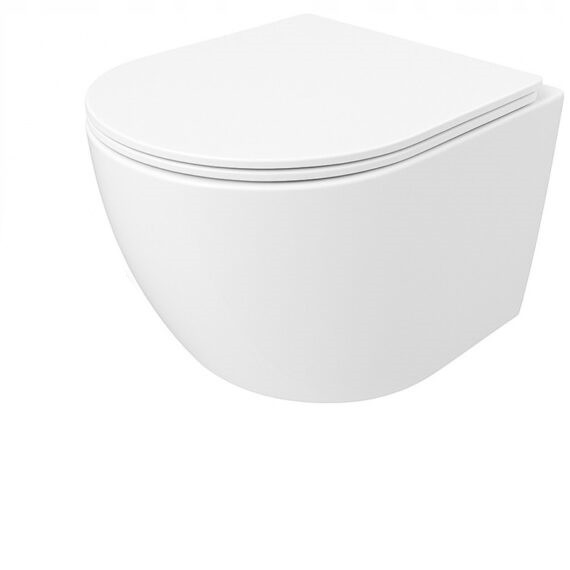 Miska wc rimless deska wolnoopadająca duroplast wirowe spłukiwanie 49 cm