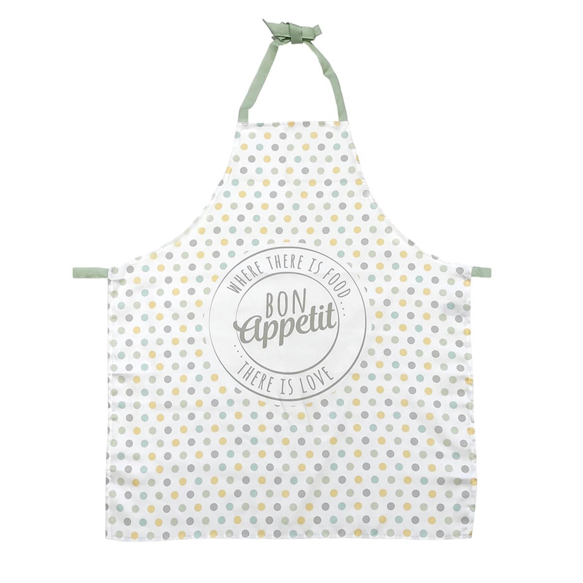 BON APPETIT - Set tablier(70x79cm), gant (27x14cm) et manique (18x18cm)  blanc