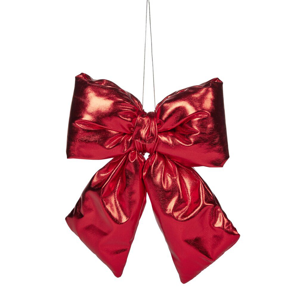 Noeud de No&euml;l irisé à suspendre H14cm (3 modèles)