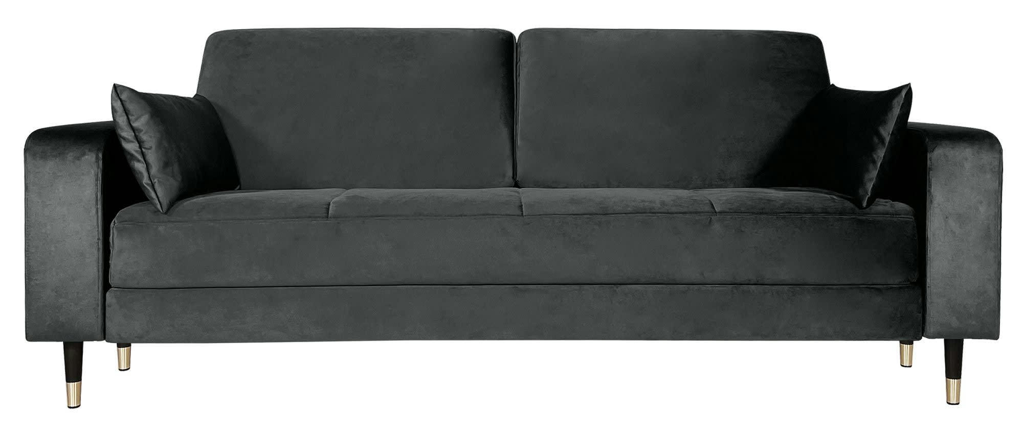 OCTAVE - Canapé fixe 3 places  en tissu gris foncé