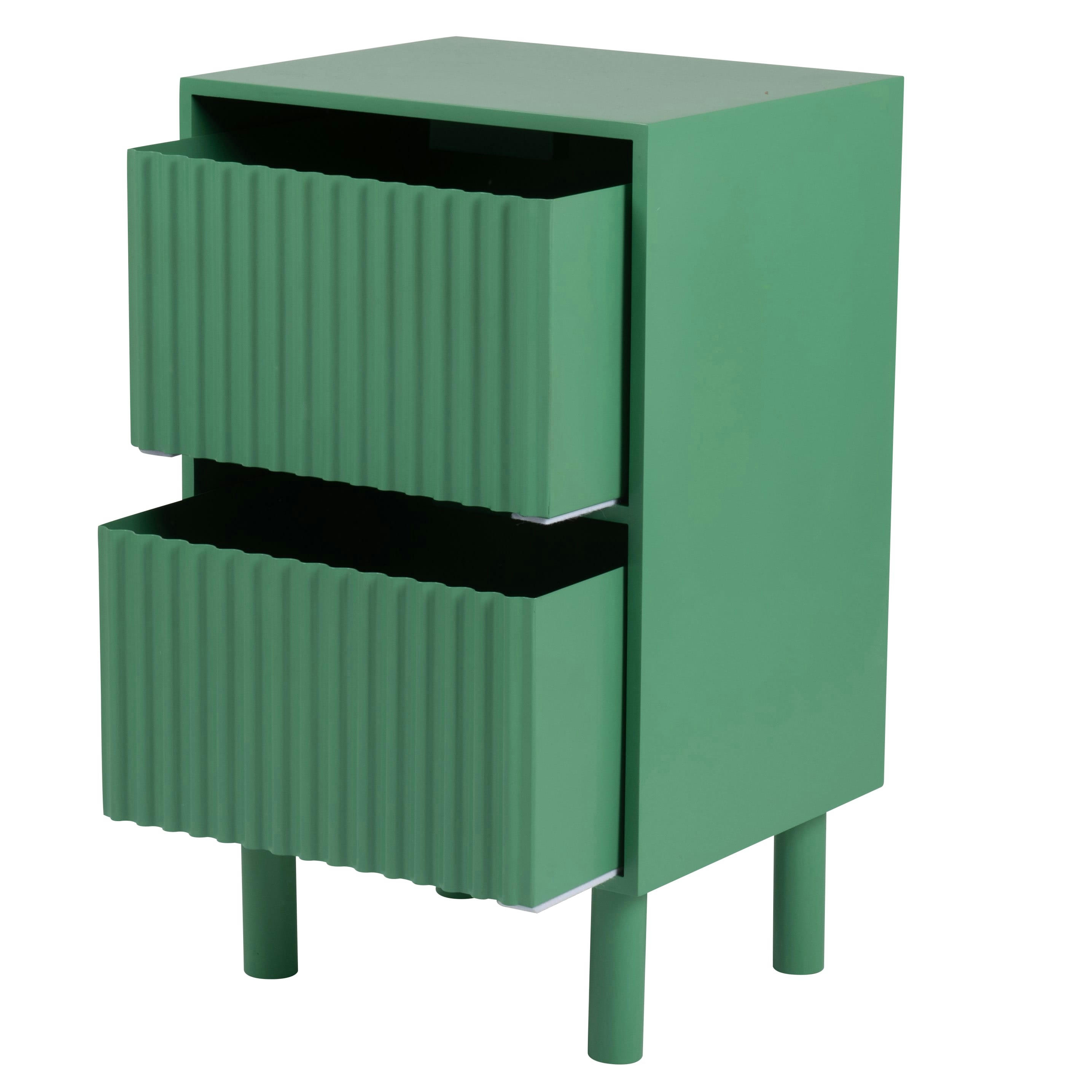 VERRY - Meuble de rangement 2 tiroirs vert