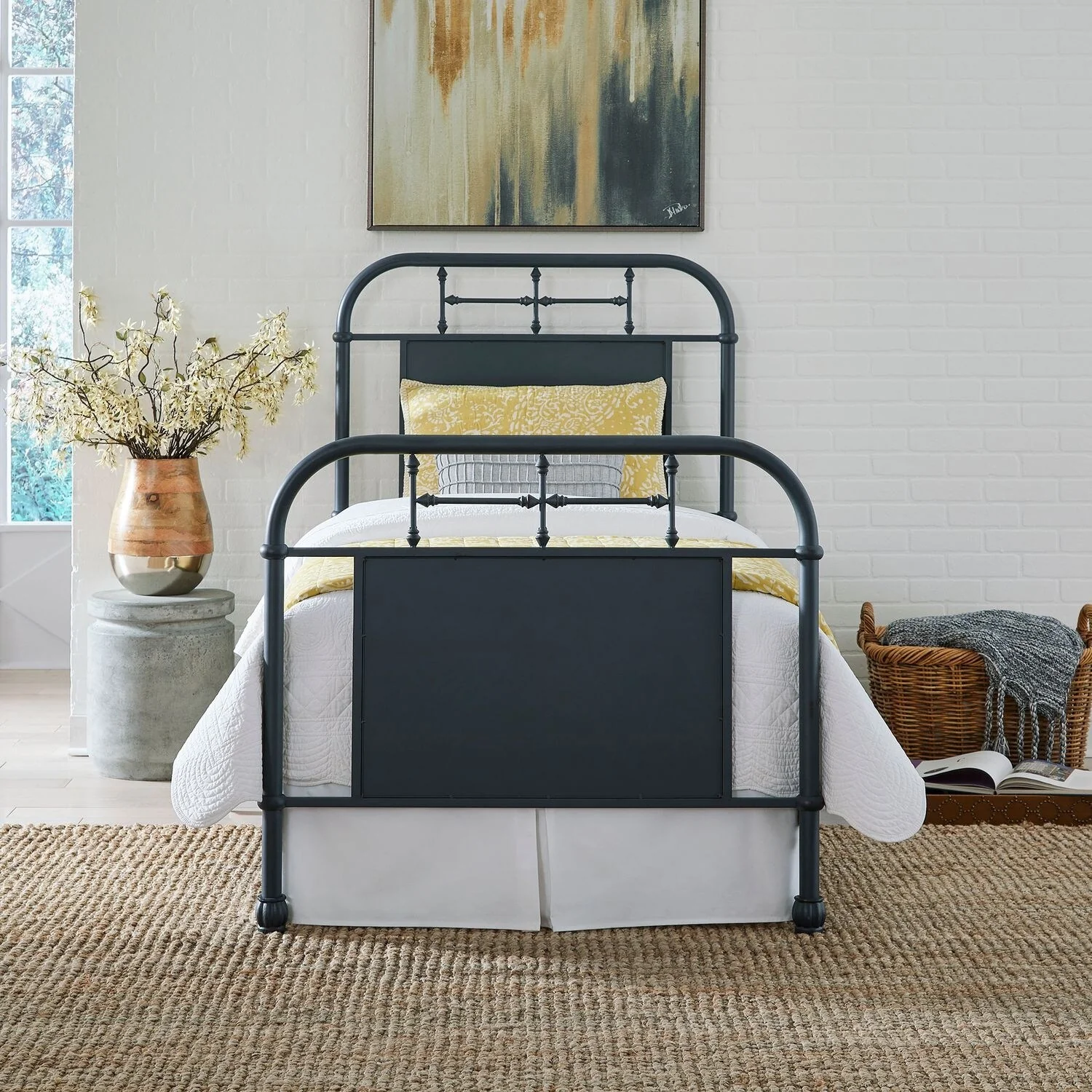 Vintage Series Distressed Metal Twin Metal Bed