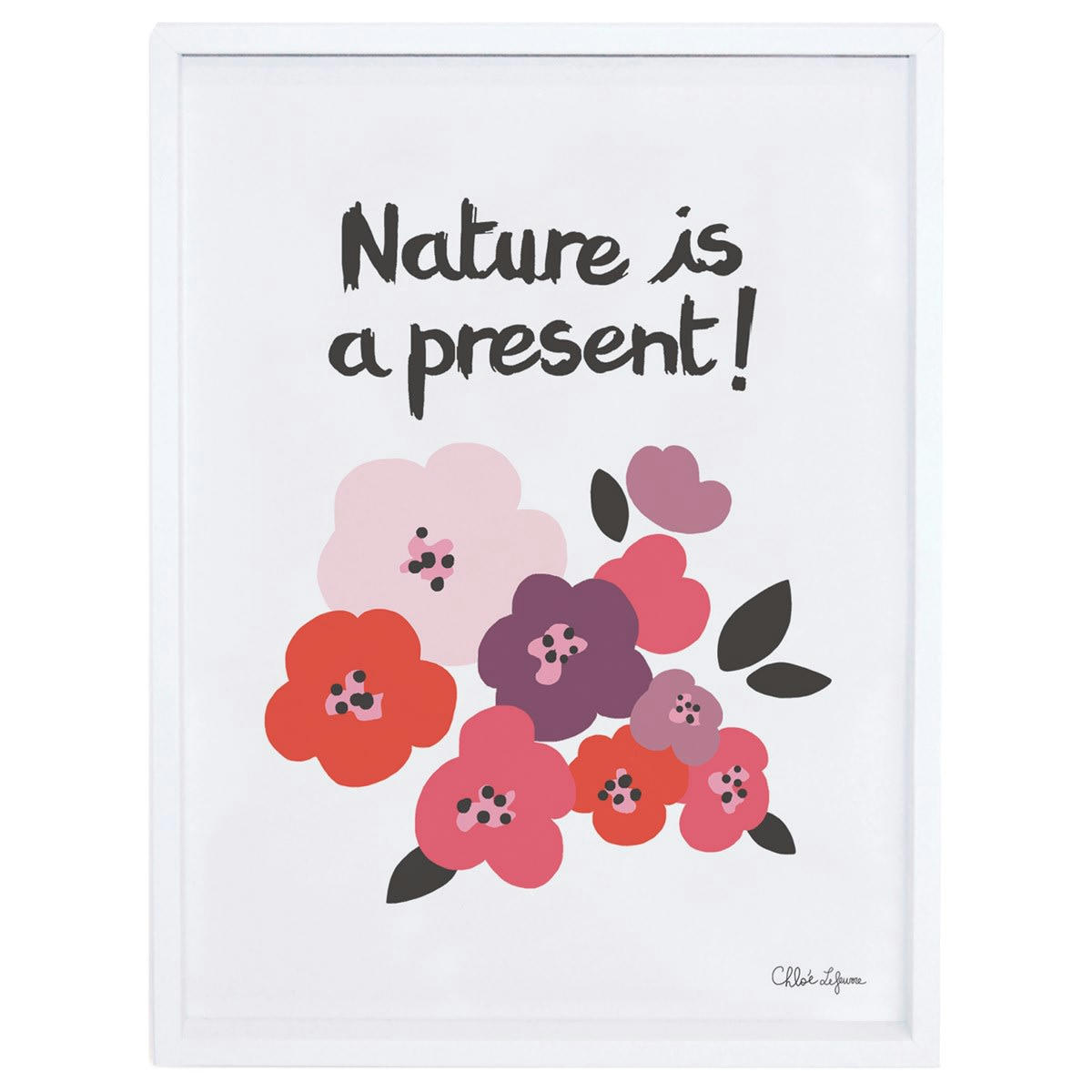 MILLY - Affiche fleurs en Papier Rose