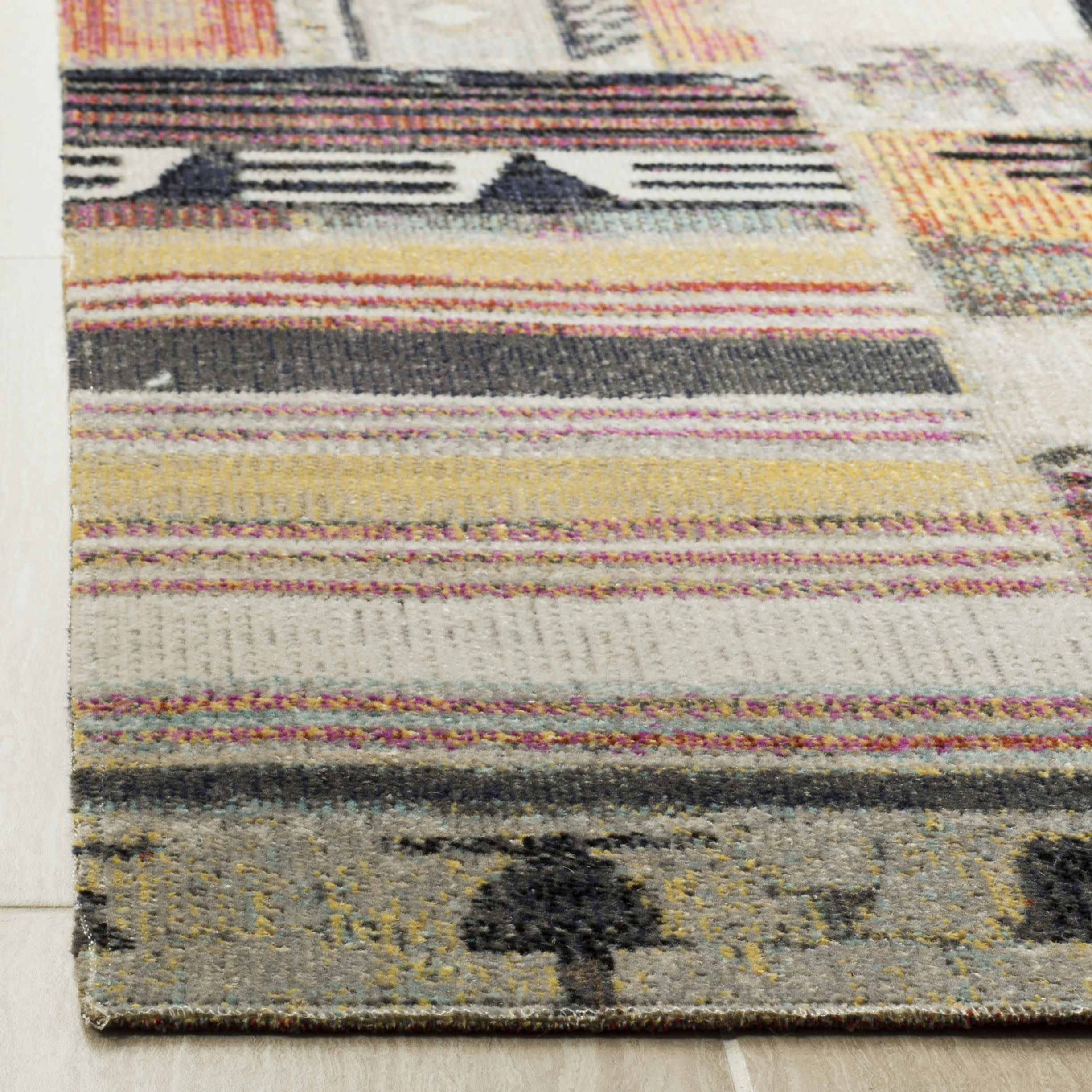 MONTAGE - Tapis interieur & exterieur en taupe & multicolore, 122 x 183 cm