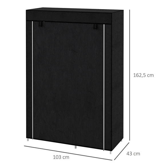 Kleiderschrank, faltbar, LxBxH: 103x43x162,5 cm, schwarz