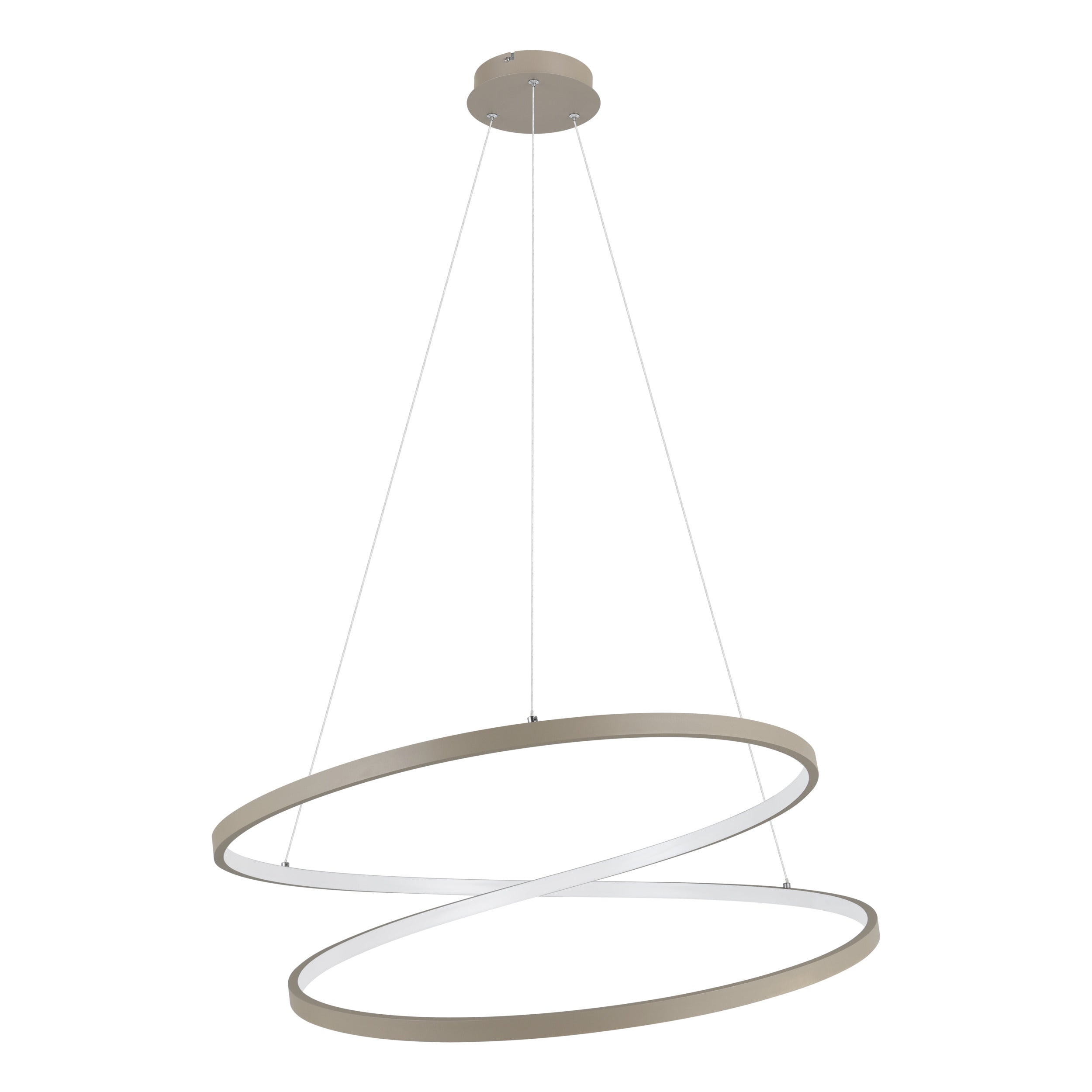EGLO hanglamp Ruotale - led - ø 70 cm - zandkleur/beige/wit