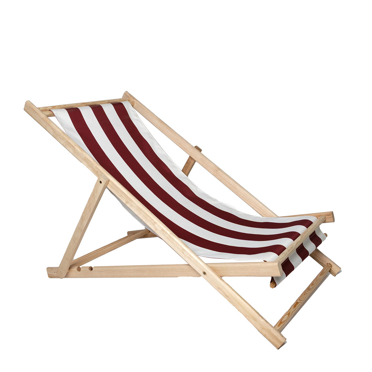 Espreguiçadeira riscas branco e bordeaux