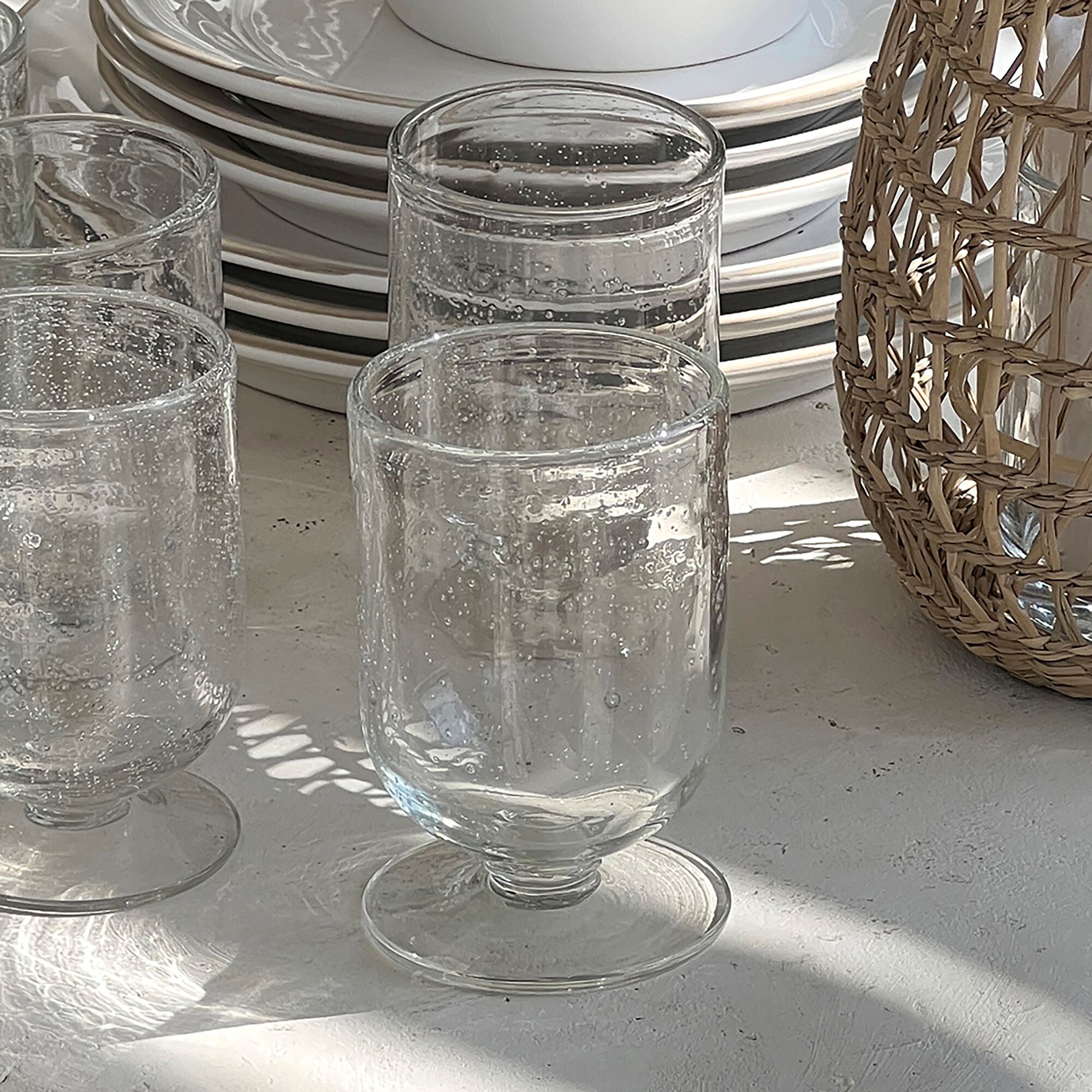 GOULADO - Verre à pied en verre bullé 25cl - transparent