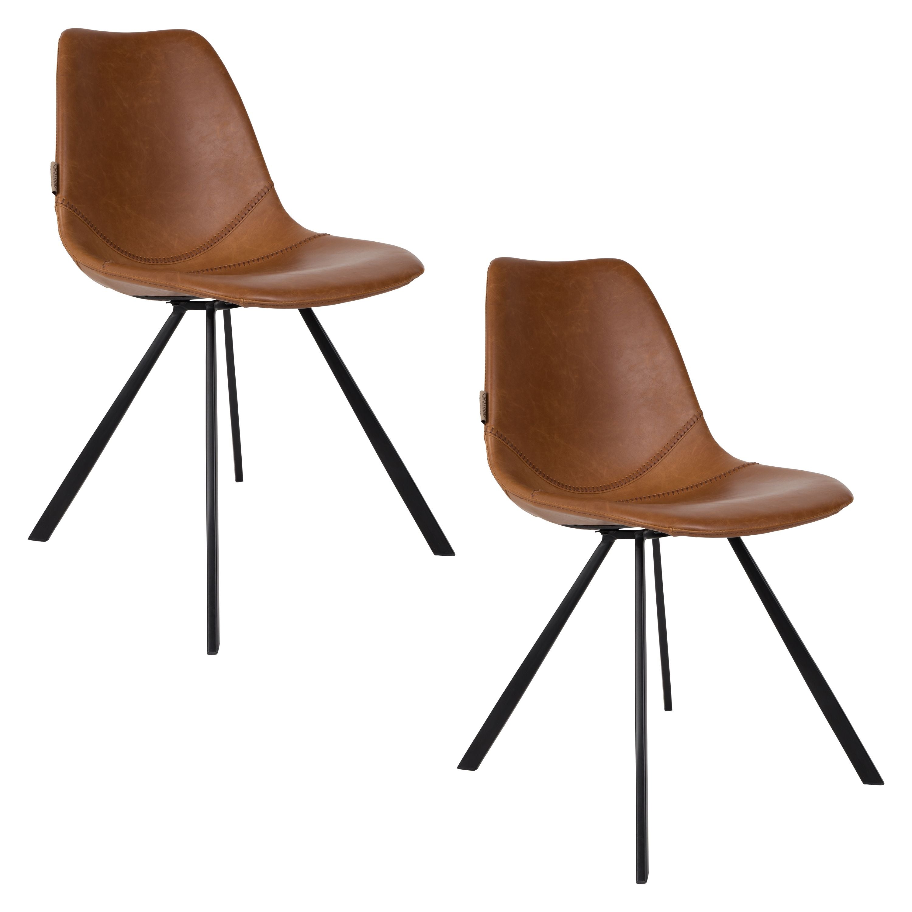 Dutchbone Franky Eetkamerstoelen Bruin - Set van 2