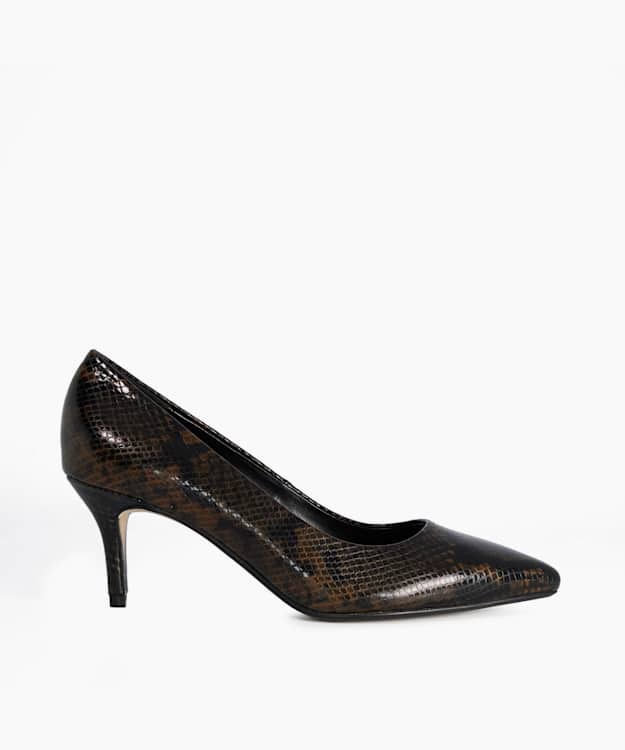 Braxxton Green - Snakeskin-Effect Leather Court Shoes