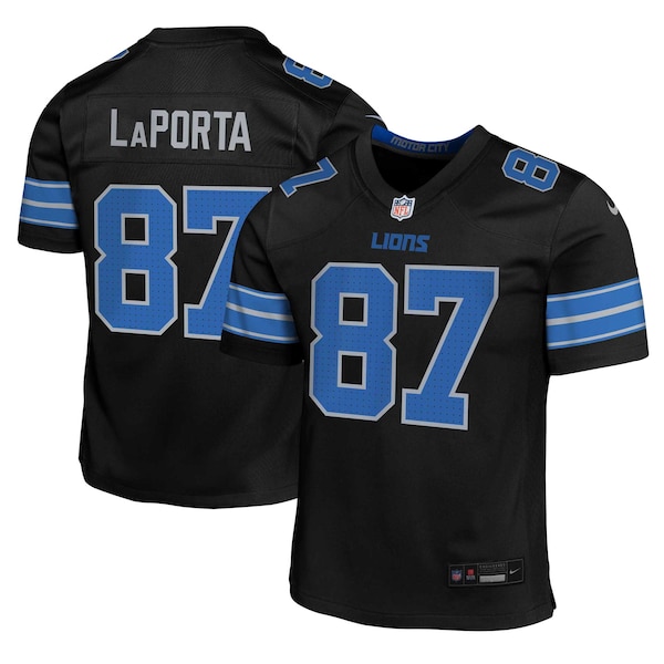 Sam LaPorta Detroit Lions Nike Youth Alternate Player Game Jersey - Black
