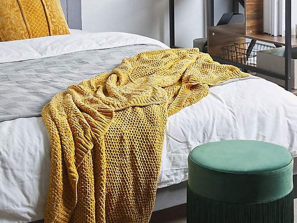 Couverture ELOVA 150 x 200 cm Moutarde
