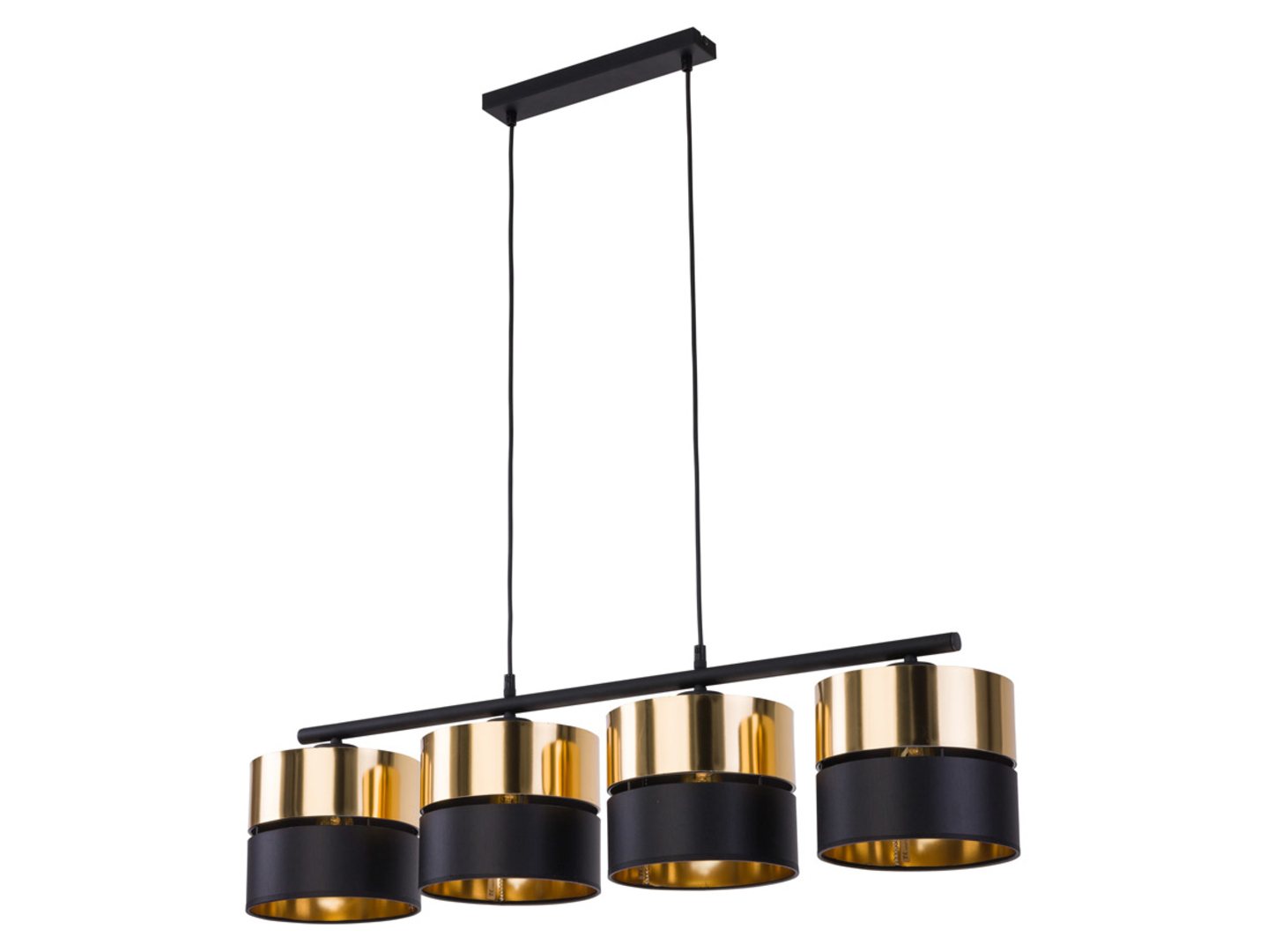 Lampa wisząca Hilton 4-punktowa metalowa czarno-złota