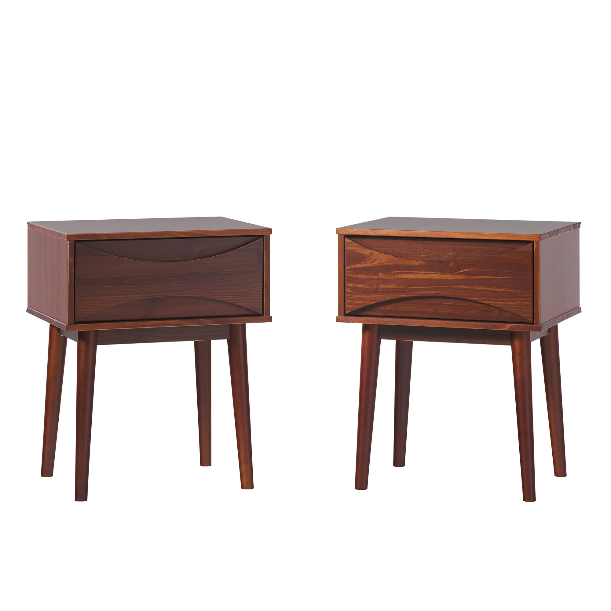 Middlebrook Designs Mid-Century Curved-Drawer Nightstand (Set of 2)
