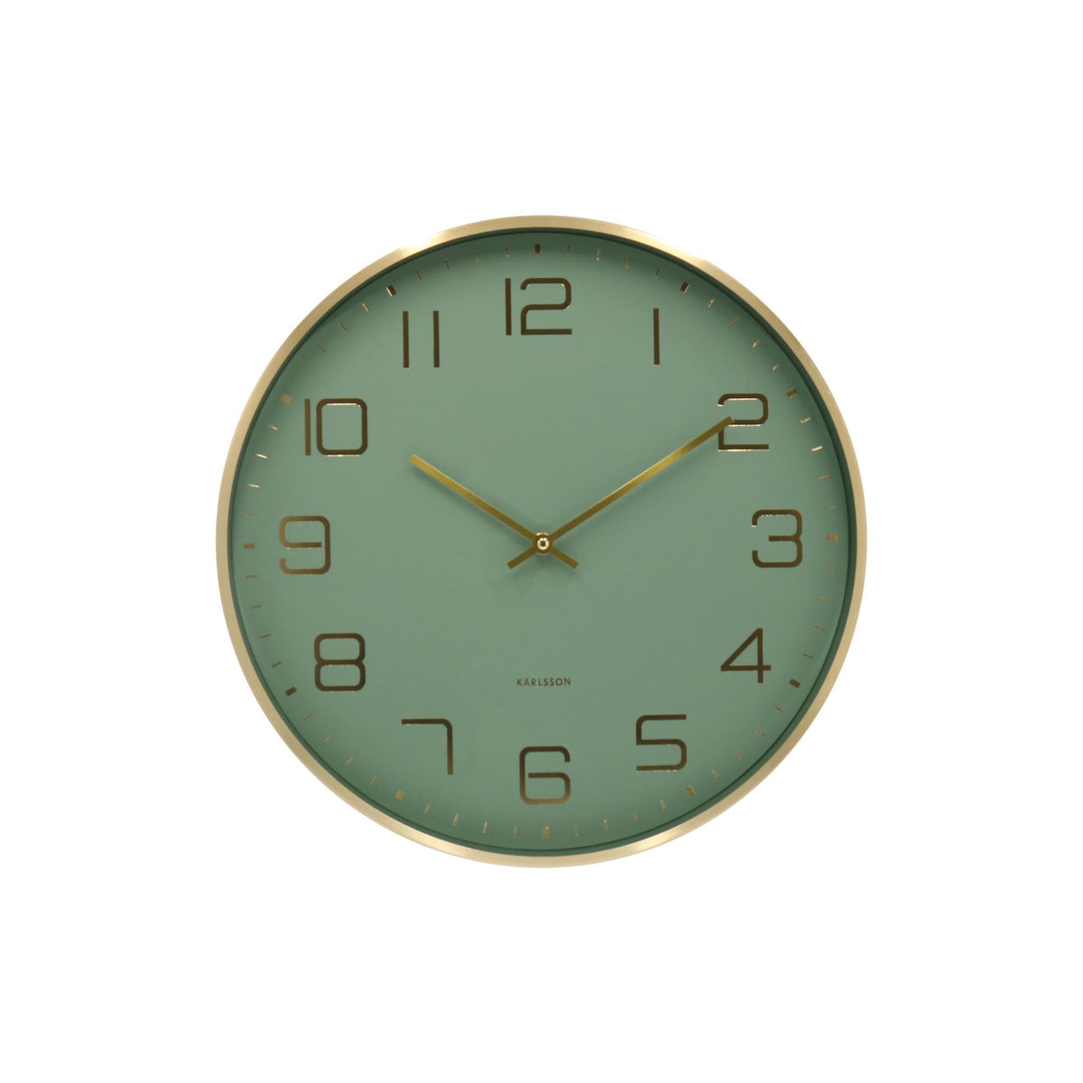 Karlsson wandklok Elegance Glow - groen - Ø40cm
