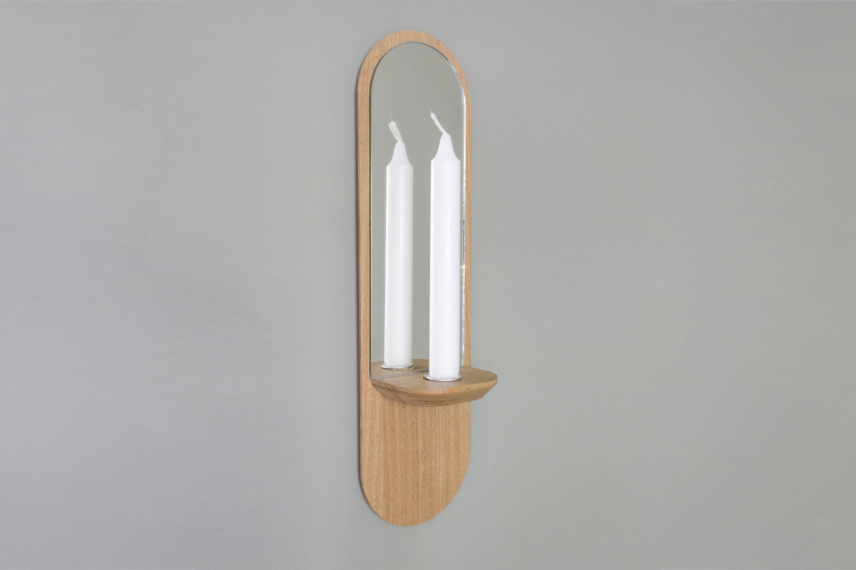 EQUINOXE - Miroir et bougeoir Équinoxe bougeoir en bois de Chêne