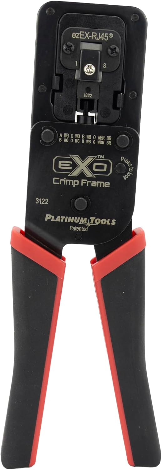 Platinum Tools 100061C EXO Crimp Frame with EXO-EX Die Set for ezEX-RJ45 Connectors