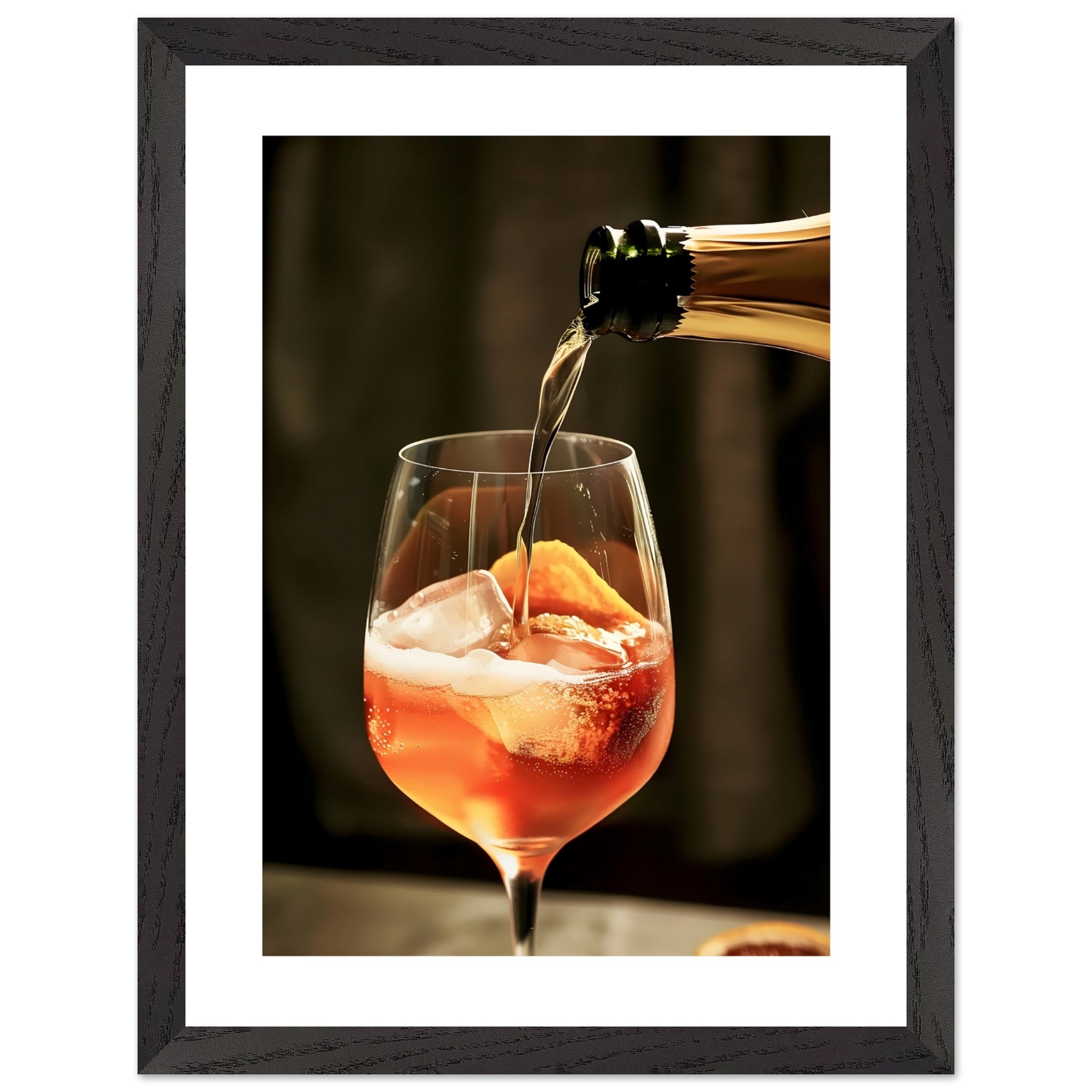 Artfulprints Poster met Lijst Aperol Spritz - Lifestyle  - 30x40 cm - Oranje
