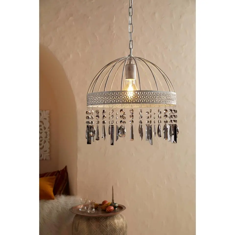 EGLO Steeleville Hanglamp - E27 - &Oslash; 35 cm - Wit/Bruin