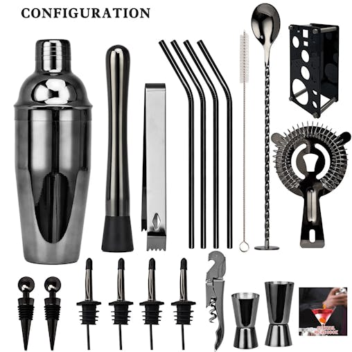NNEOBA 20pcs Boston Cocktail Shaker Set with Stand