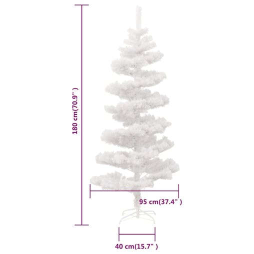 NNEVL Swirl Pre-lit Christmas Tree with Stand White 180 cm PVC