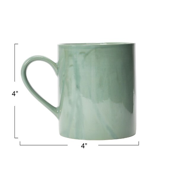 Handmade Stoneware Mug with Wax Relief Heart - 3.5"L x 3.5"W x 4.0"H