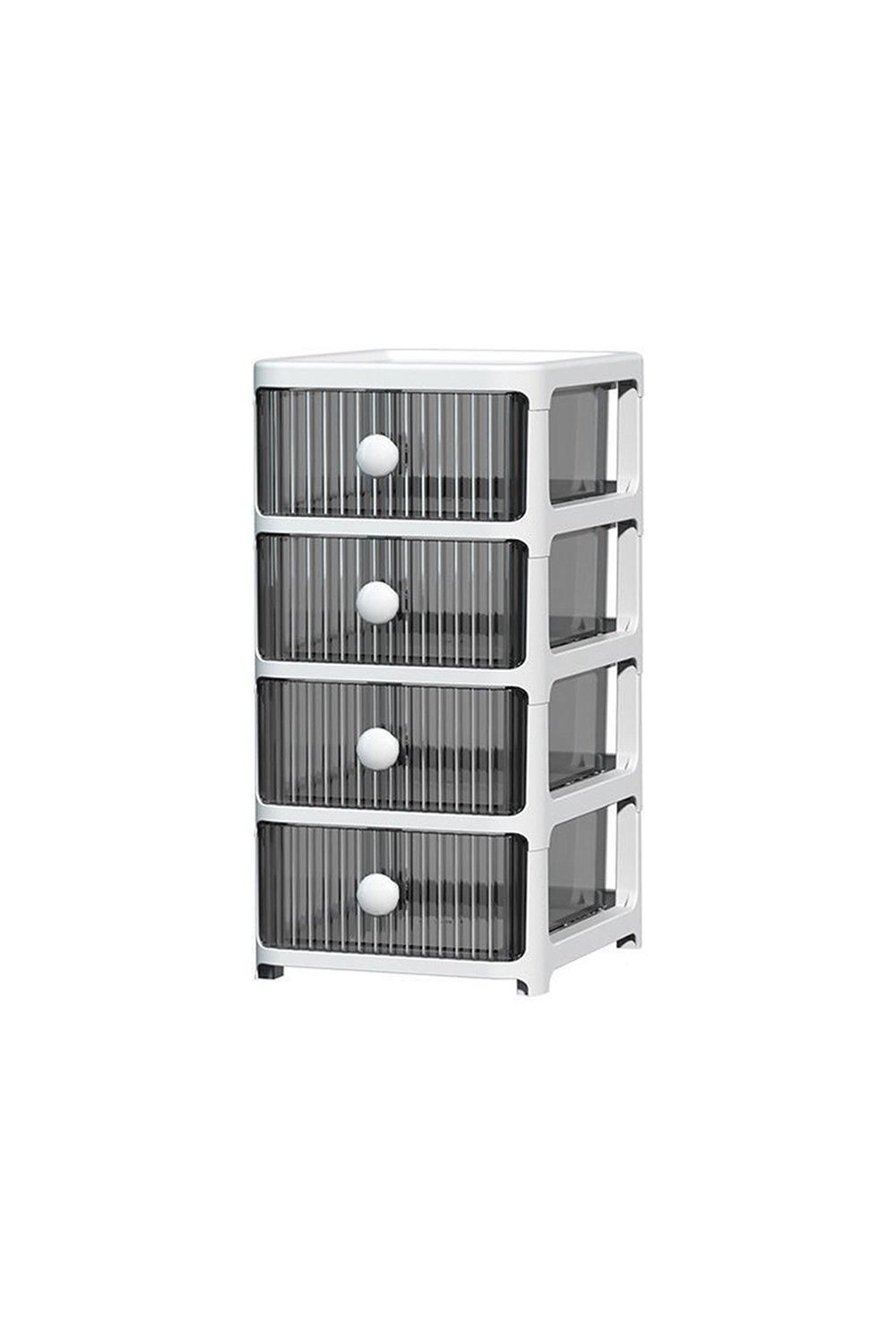 H&O Direct 4 Drawer Transparent Desktop Organizer