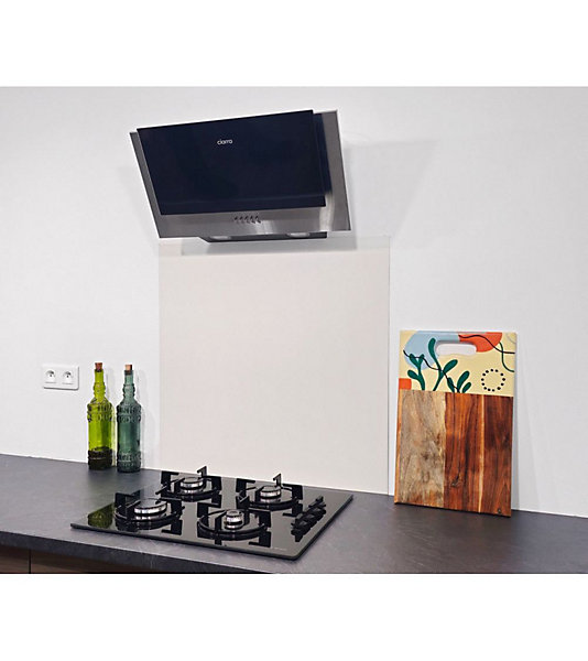 Crédence - Fond de hotte - Aluminium Blanc RAL 9010 sat - H50cm x L130cm