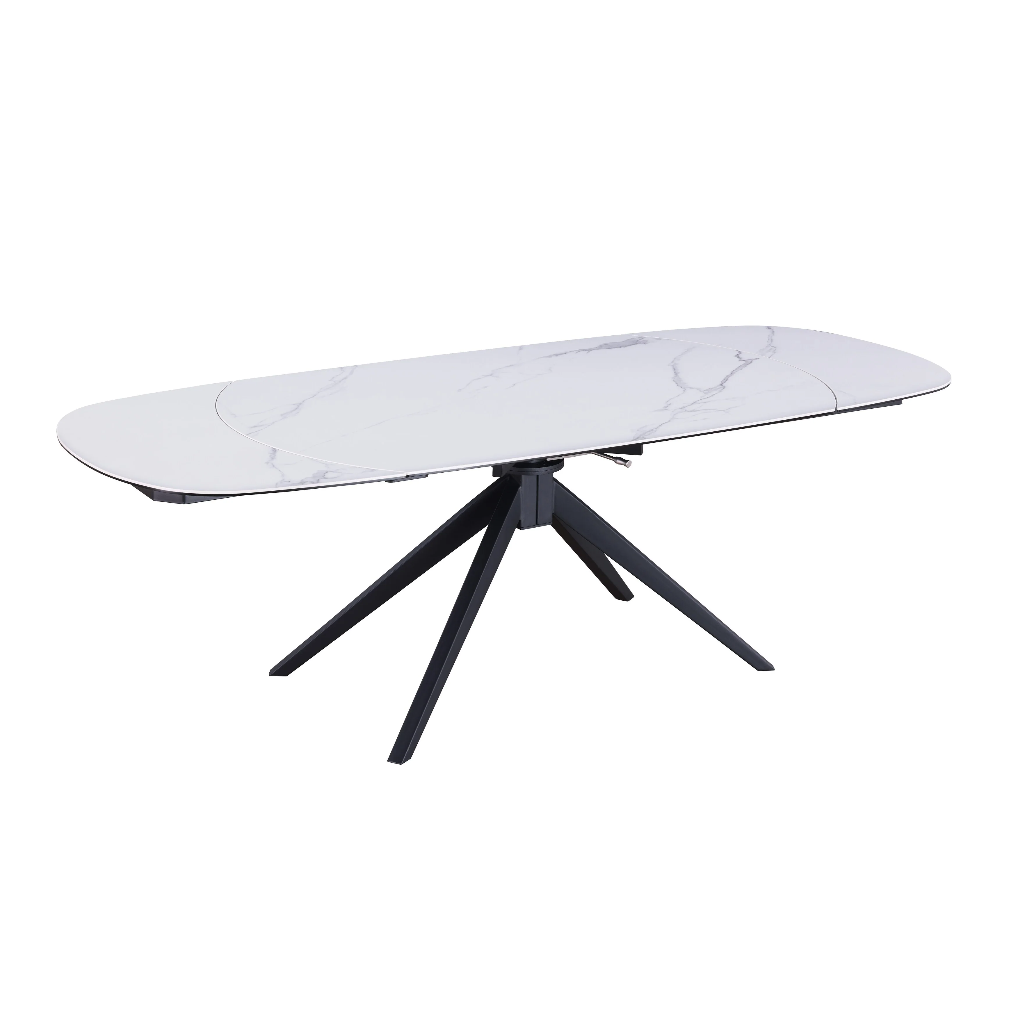Somette Contemporary Ceramic Top Dining Table w/ 2 Motion Extension