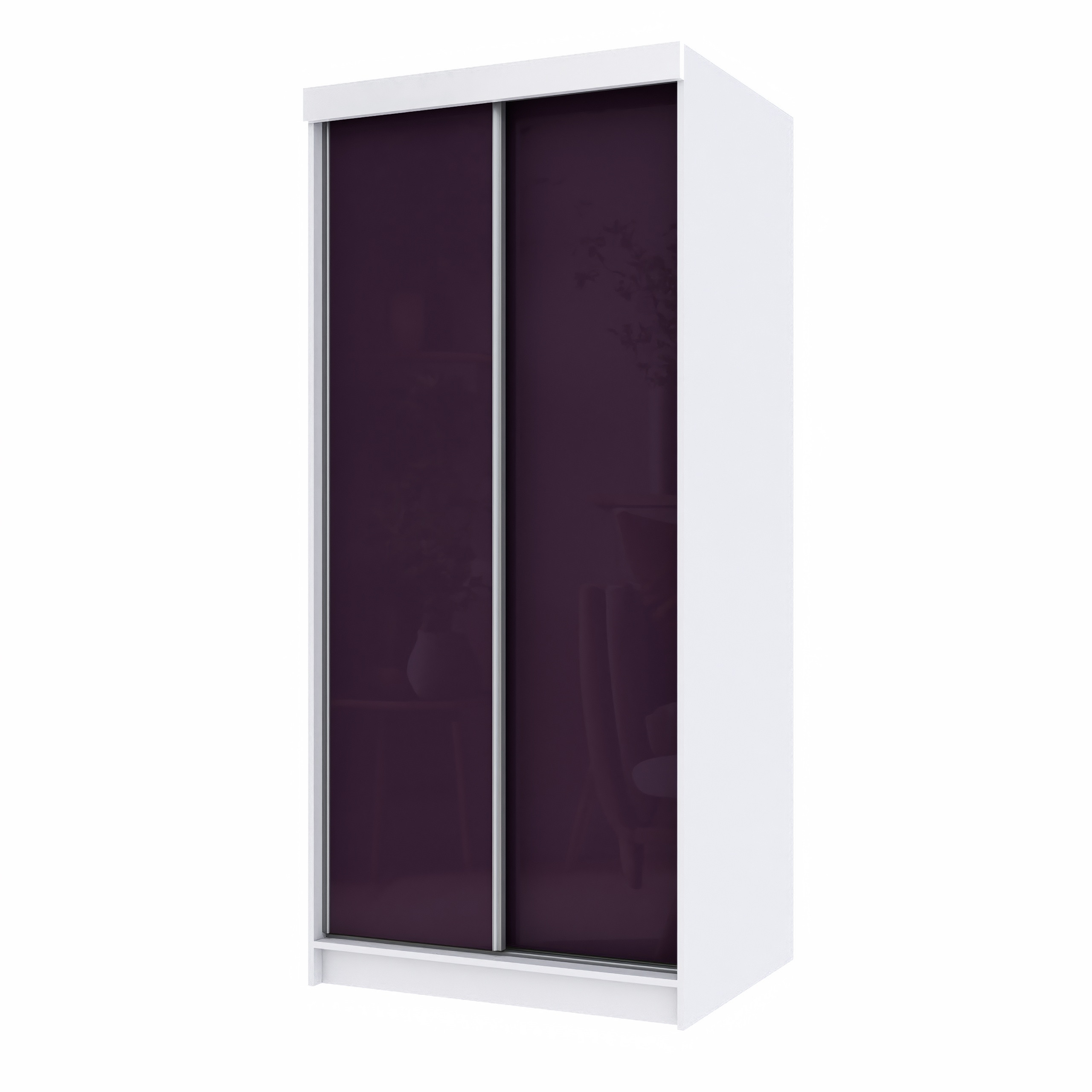 Szafa przesuwna dwudrzwiowa PARIS 125 cm fioletowy połysk