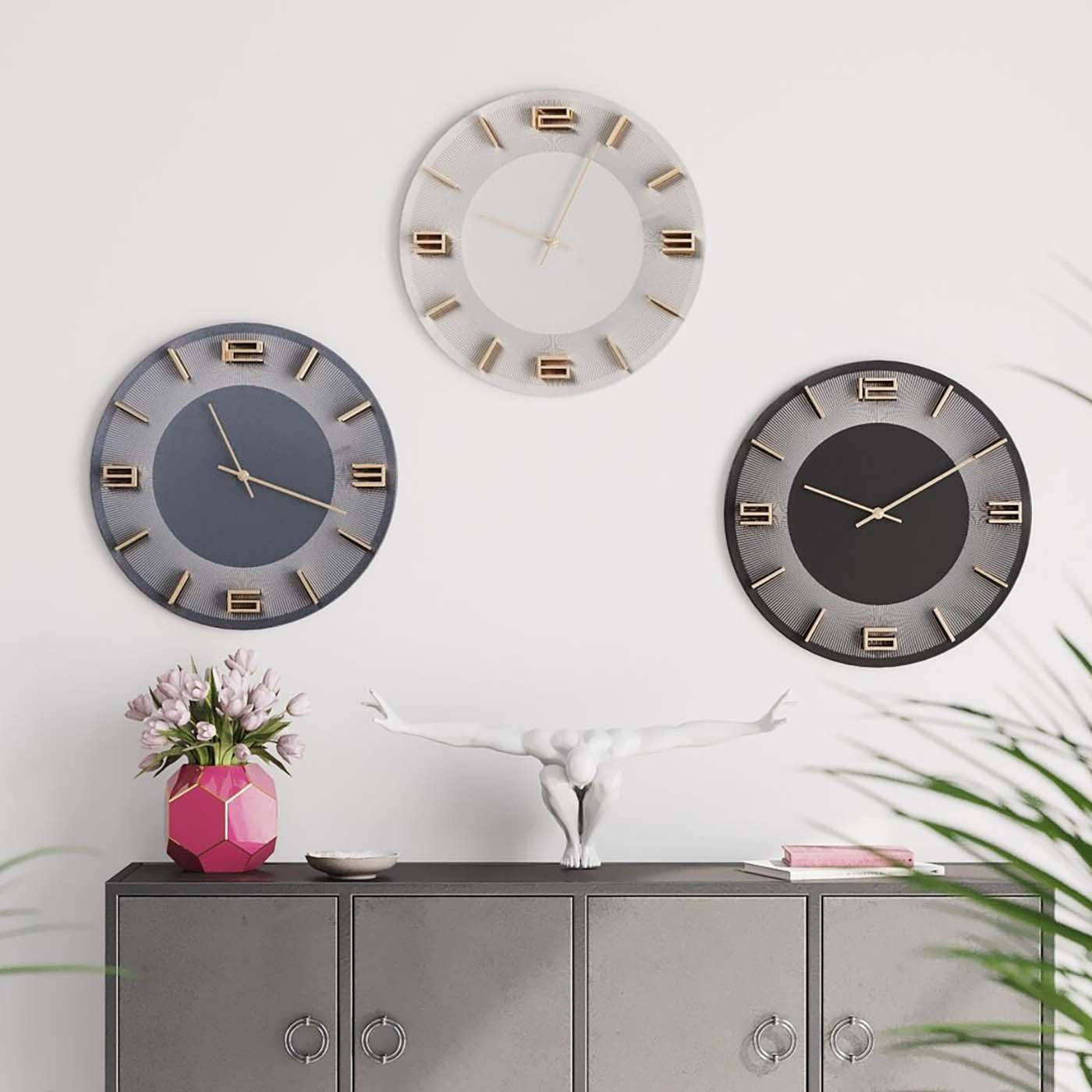 Wandklok Leonardo zwart Kare Design