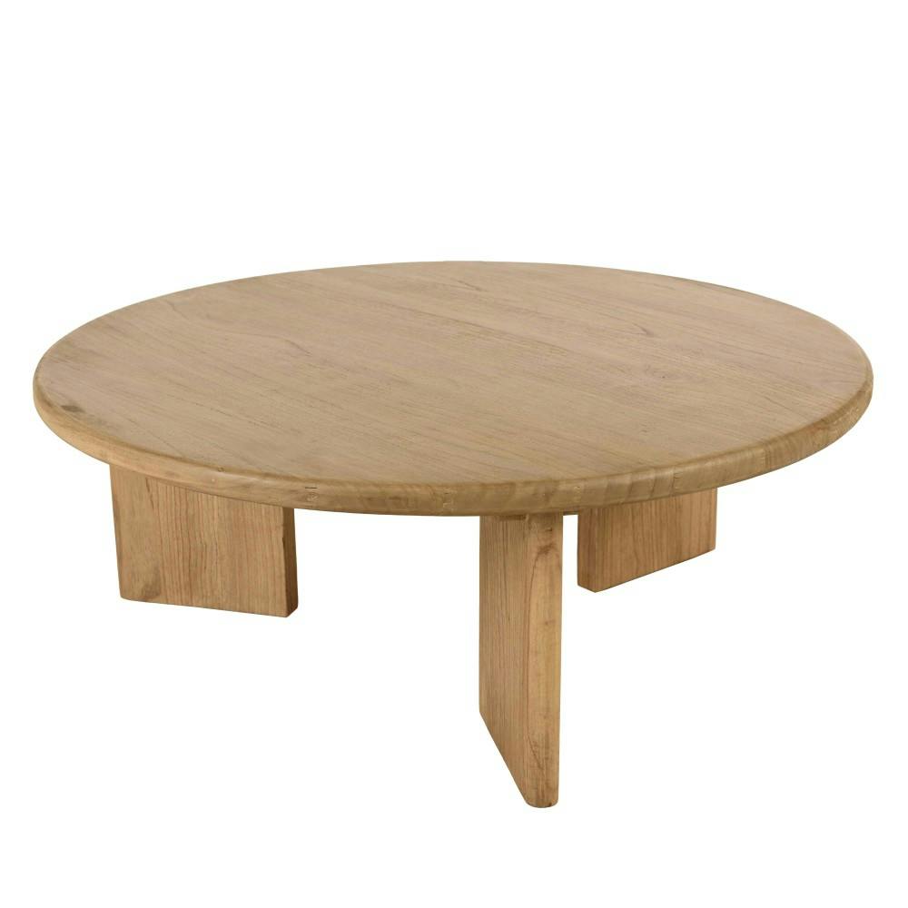 Table basse ronde 80cm en bois de mindi TIVARO
