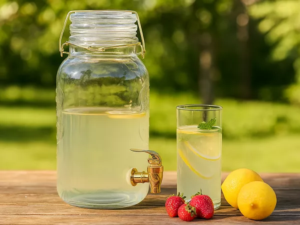 Szklany słoik z kranem 3,5 L Festa Italia -Złoty 6.SŁO.5328