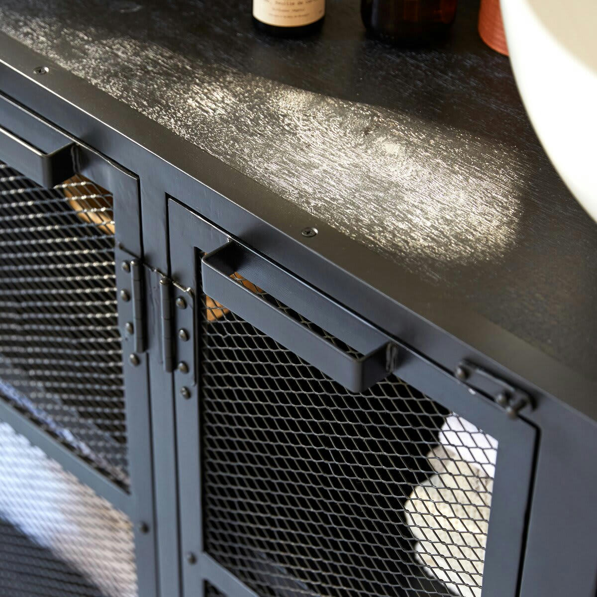 ROMY - Meuble sous vasque en manguier et métal 140 cm