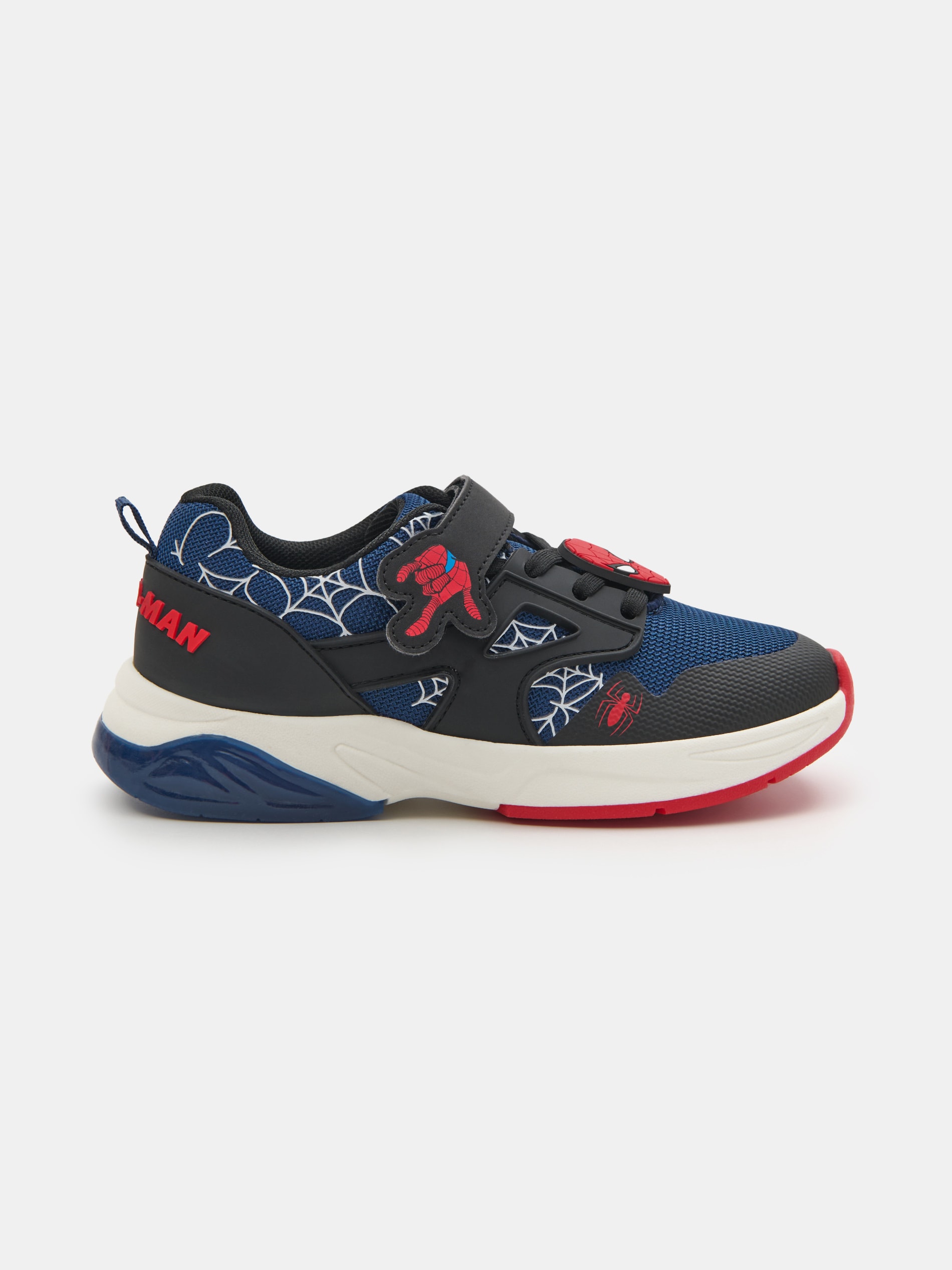 Sneakersy ze świecącą podeszwą LED i aplikacją 3D Spider-Man