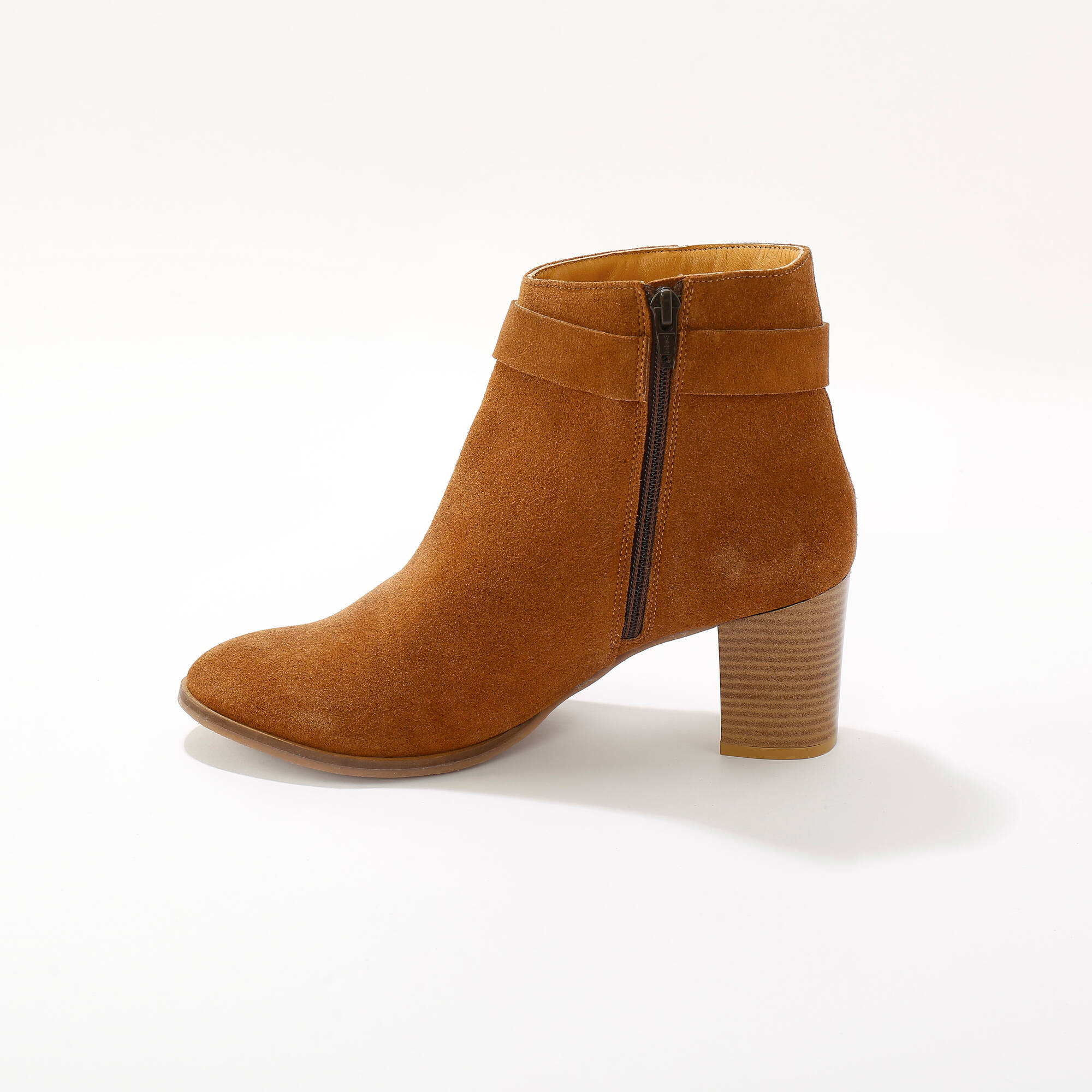 Boots à talon, cuir suédé
