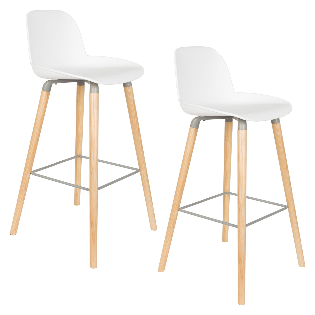 Zuiver Albert Kuip Barkrukken rugleuning 75 cm Wit - Set van 2