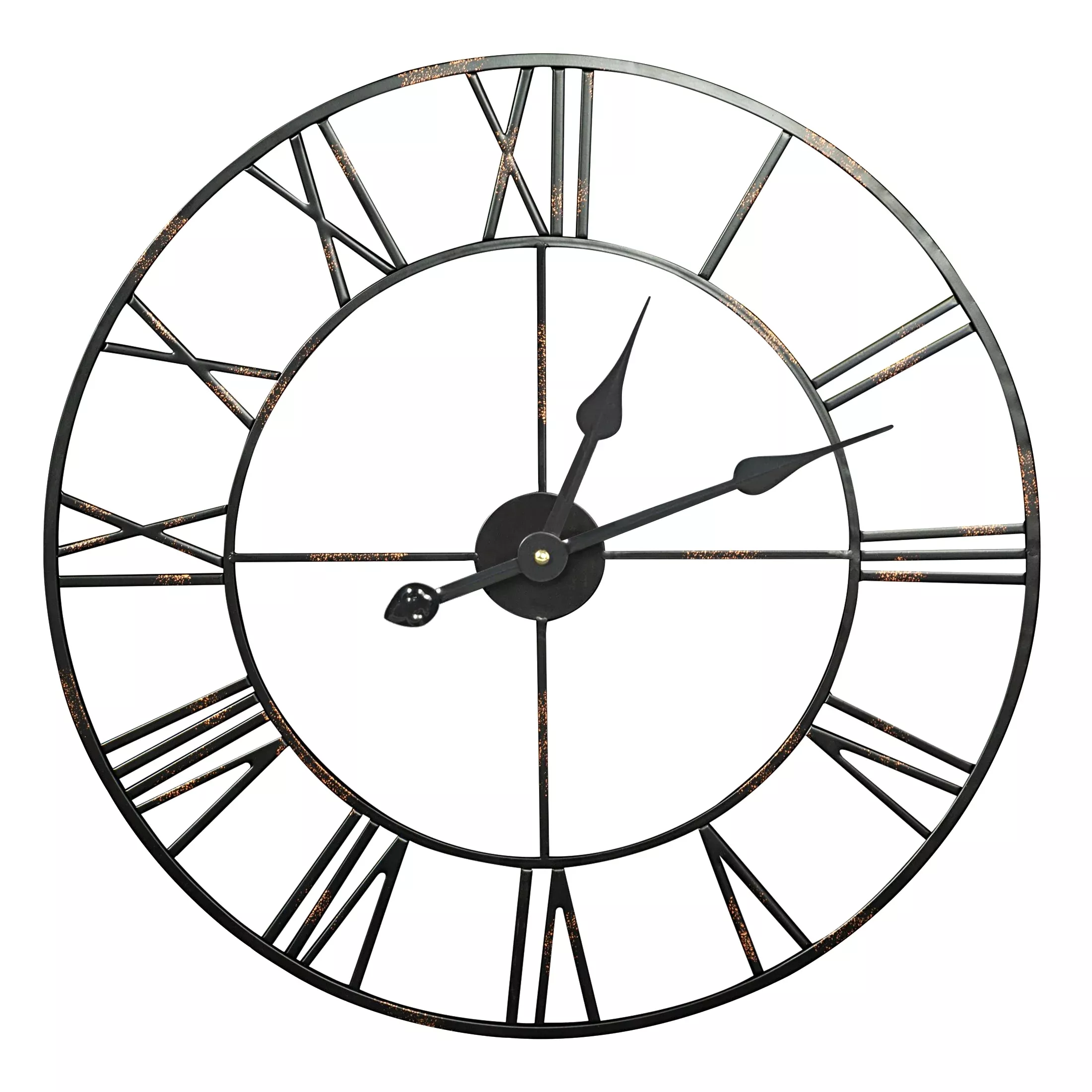 Zegar ścienny czarny w stylu vintage z metalu średnica 70x5 cm