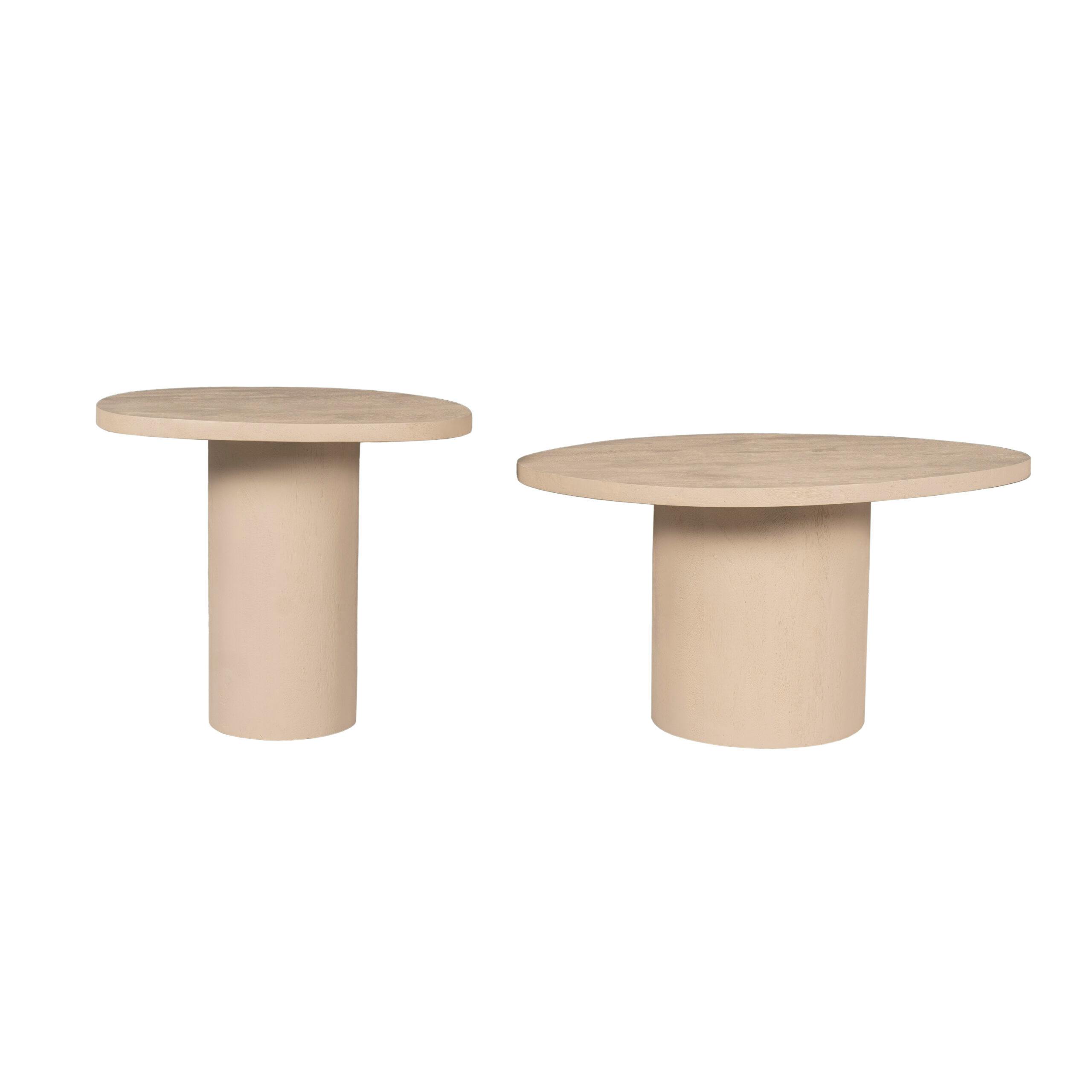 Table basse design organique en bois sable (lot de 2) ALMA