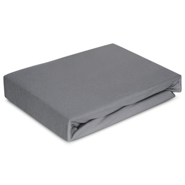 Prześcieradło jersey 4 z gumką 220x200 stalowe na wysoki materac 30 cm